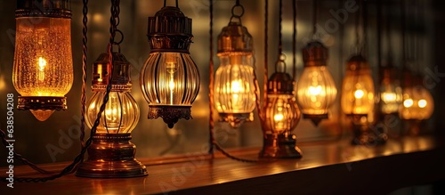 Vintage lamps providing ambient lighting in a cozy home setting © HN Works