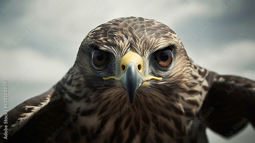 Hawk head shot closeup Hawk head shot closeup