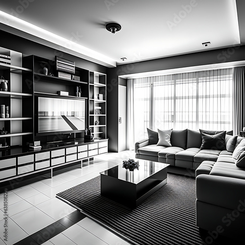 interior design black and white