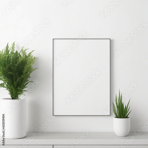 empty room with green plant