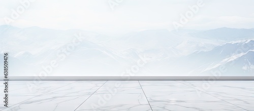 of pristine ceramic tile on white marble floor