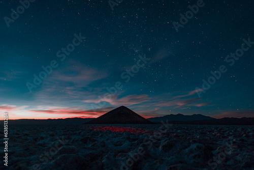 Canvas Print sunset in the high lands in argentina, salar de arizaro and the cono de arita, t
