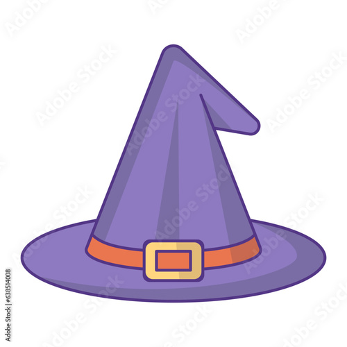 Witch hat icon vector on trendy style for design and print