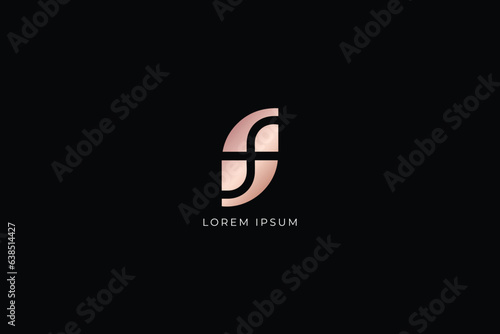 F letter leaf floral design modern style creative golden wordmark design typography illustration, F wordmark, f logo
