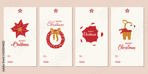 Merry Christmas tags set. Christmas printable gift tags.