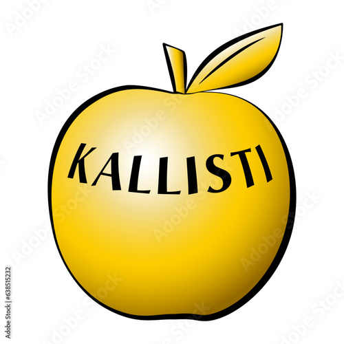 Golden Apple of Discord, inscribed with KALLISTI (to the most beautiful), dropped by Eris, Greek goddess of strife, sparking a vanity-fueled dispute, the Judgement of Paris, initiating the Trojan War.