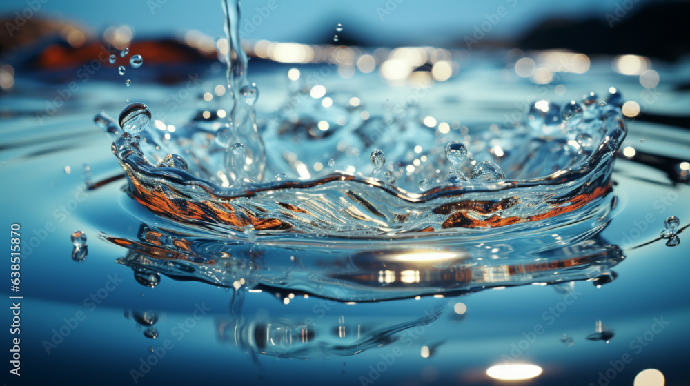 Elegante Wassertropfen: Realistischer Fall ins Wasser