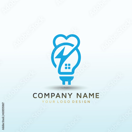 electrical contractor providing electrical services with love icon