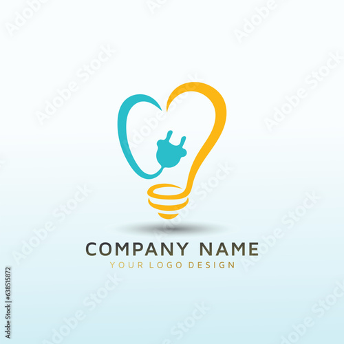 electrical contractor providing electrical services with love icon