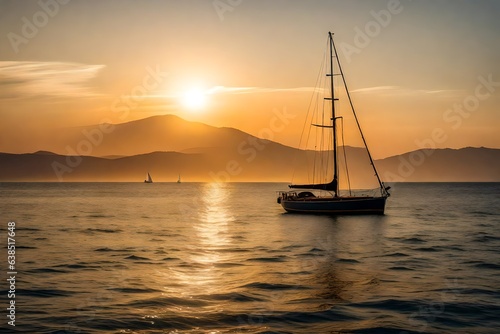 sailboat at sunset