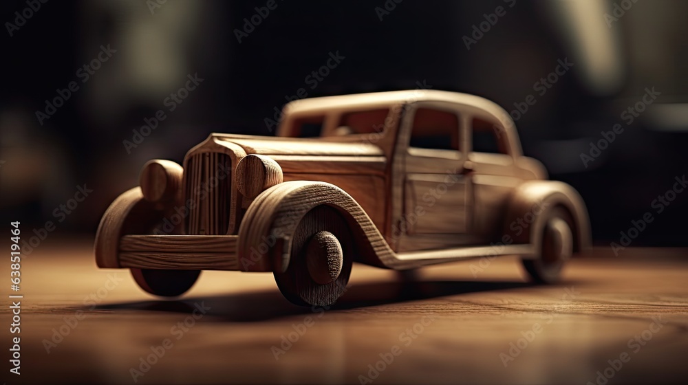 Unique wooden toy car illustration Unique wooden toy car illustration