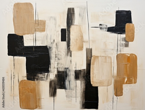 Abstract Black& Beige Print
