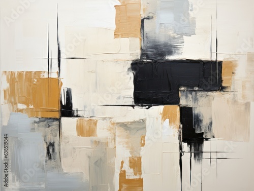 Abstract Black& Beige Print