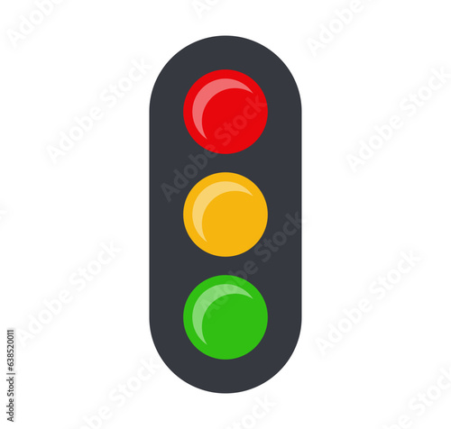 Simple vector traffic light icon, abstract illustration.