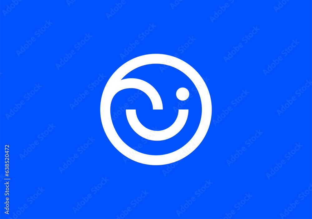 symbol of peace, iconic and unique look for smile icon letter O on circle shape