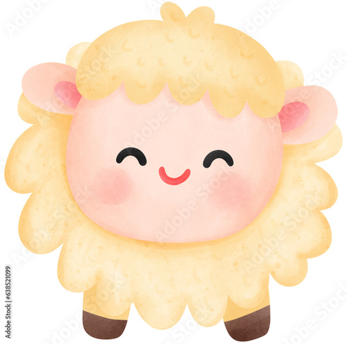 Sheep, Cute cartoon illustration Nativity of Jesus, birth of Jesus.