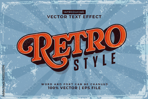Editable text effect Retro 3d style premium vector