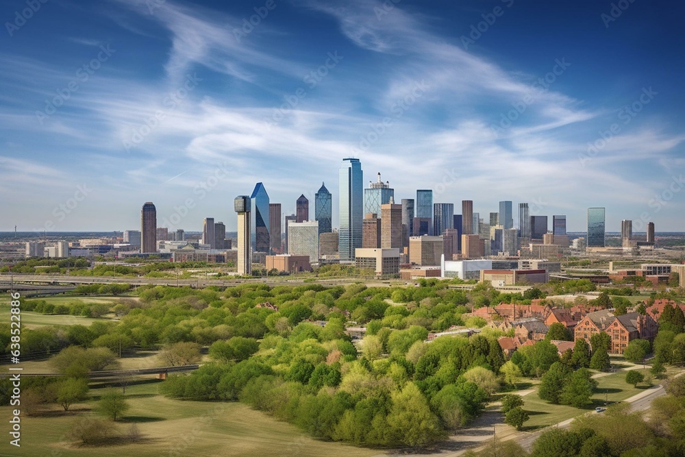 cityscape of Dallas skyline. Generative AI