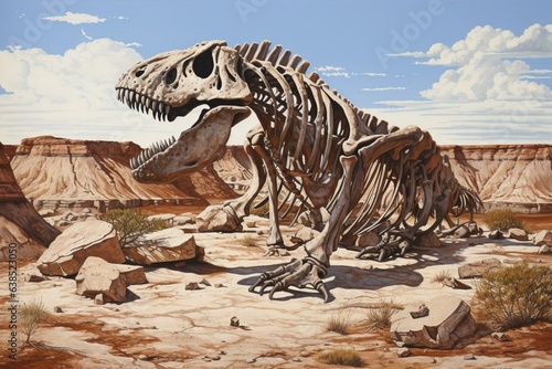 Earth dinosaur bones. Generative AI