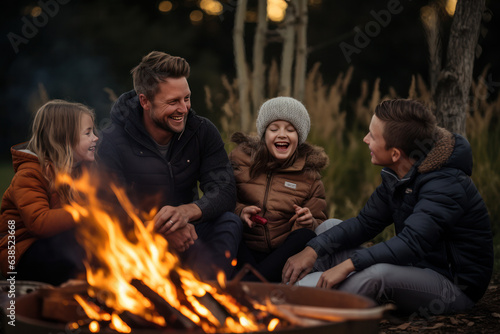 Enjoying Family Time Around a Warm Campfire