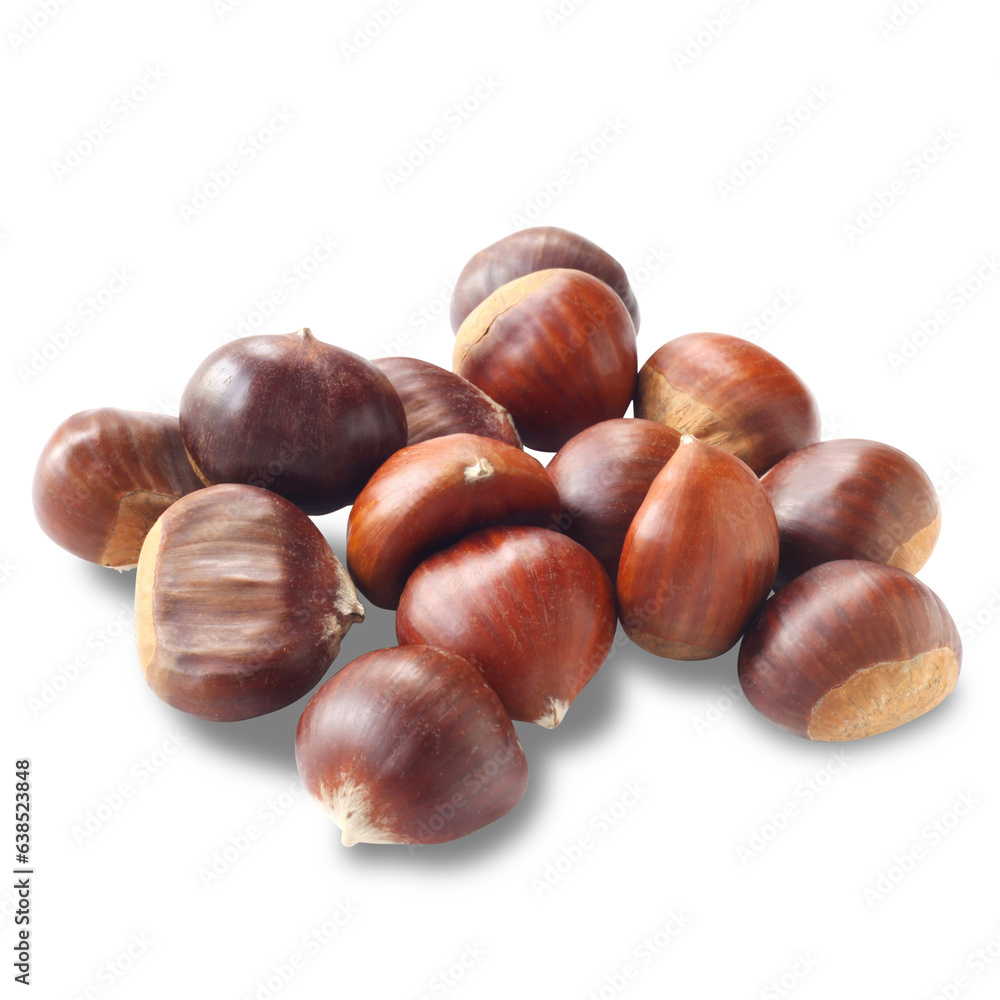 chestnuts isolated on white background chestnuts isolated on white background