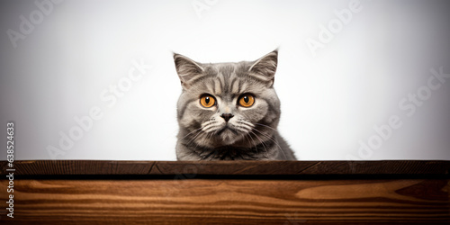 Isolated Grey Cat Portrait: British Shorthair © Bartek