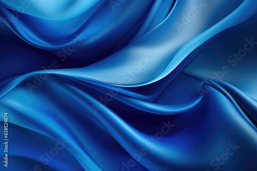 a close up of vibrant blue silk fabric, Generative AI
