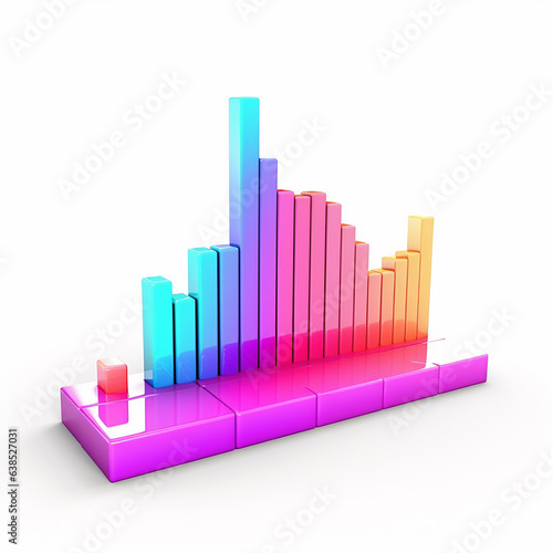 3D Minimal Data Analysis Icon  Rising Finances and Strengthening Currency