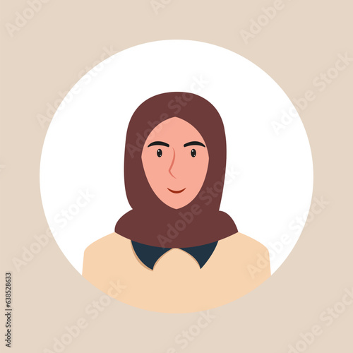 Fototapeta Naklejka Na Ścianę i Meble -  Circle the avatar with the portrait women of various races and hairstyles. Collection of user profiles. Round icon with happy smiling human. Colorful flat vector illustration.