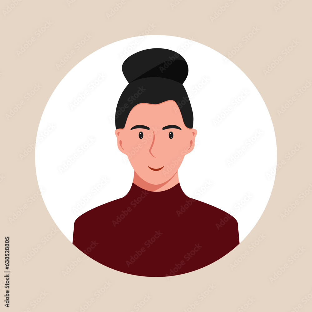 Circle the avatar with the portrait women of various races and hairstyles. Collection of user profiles. Round icon with happy smiling human. Colorful flat vector illustration. Circle the avatar with the portrait women of various races and hairstyles. Collection of user profiles. Round icon with happy smiling human. Colorful flat vector illustration.
