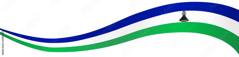 Lesotho flag wave isolated on png or transparent background Lesotho flag wave isolated on png or transparent background