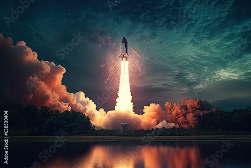 Rocket launch startup and business concept