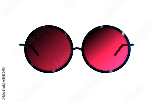 Round Sunglasses with transparent polarized lenses on white background. Vector Illustration. EPS 10.
