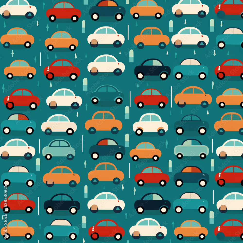 Colorful Painted Handdrawn Car Background