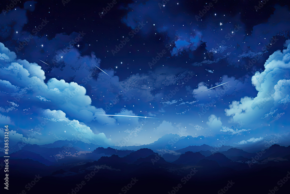 Night sky with stars and clouds. Elements of this image furnished Night sky with stars and clouds. Elements of this image furnished