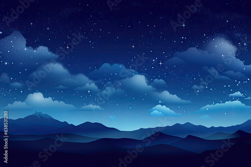 Night sky with stars and clouds. Elements of this image furnished