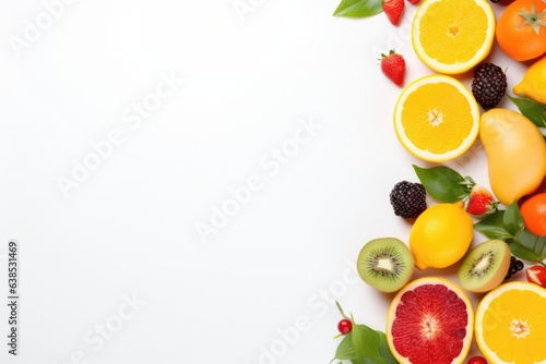 Fresh Fruits themed background large copy space - stock picture backdrop