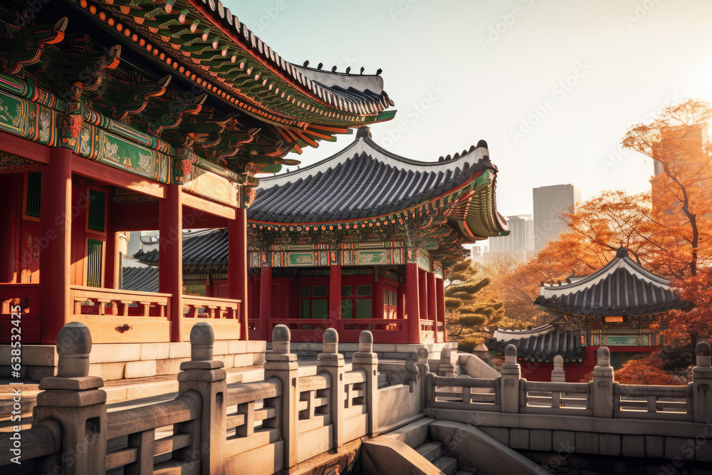 traditional korean style architecture in seoul, korea traditional korean style architecture in seoul, korea