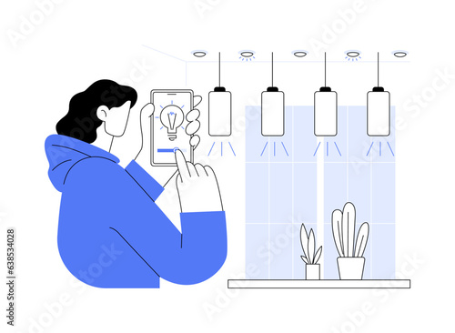 Lighting control system abstract concept vector illustration.
