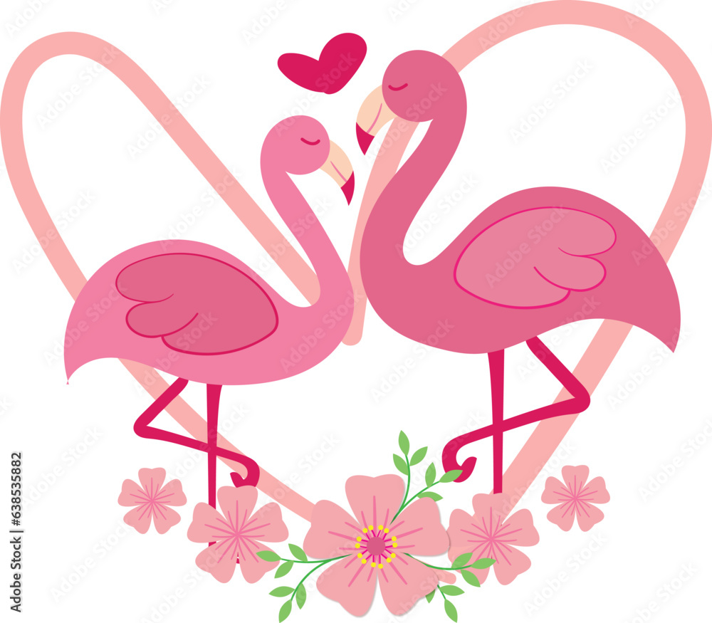 Naklejka premium Flamingo couple