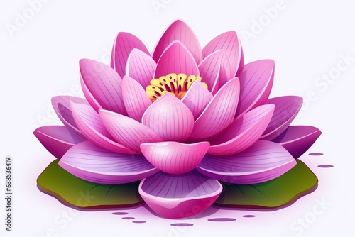 A transparent png of a pink and purple isolated lotus. Generative AI