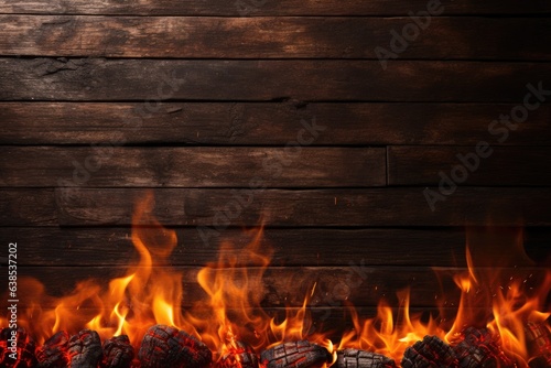 Fire grilled themed background large copy space - stock picture backdrop