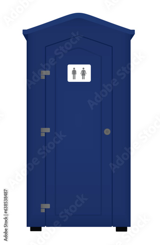  Blue mobile toilette. vector illustration