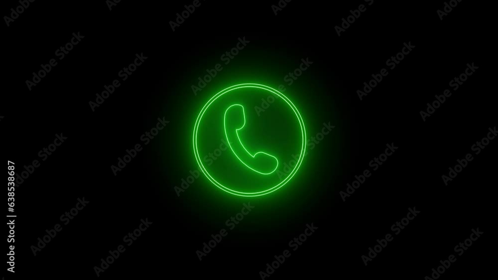 neon blue call icon animation neon blue call icon animation