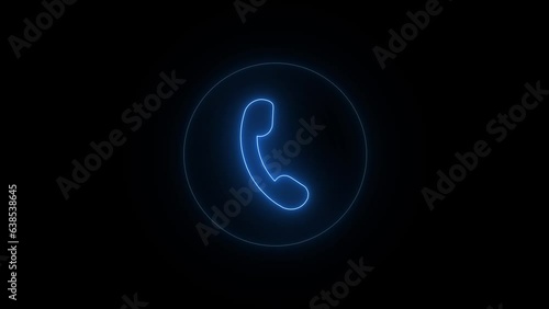 Wallpaper Mural neon blue call icon animation Torontodigital.ca