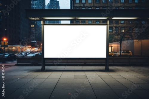 Subway Empty Billboard . copy space photojournalism. Generative AI