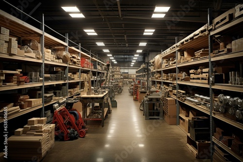Warehouse for convenient hardware shopping. Generative AI