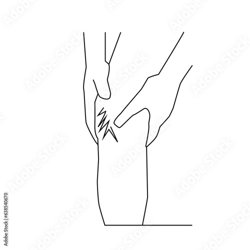 Knee pain concept thin line design illustration