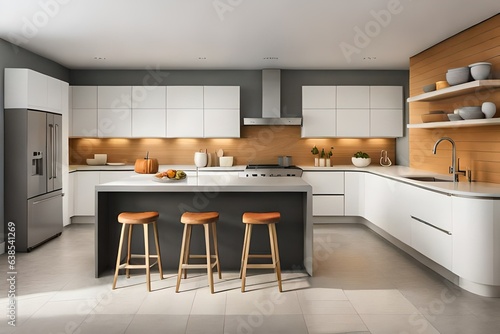modern kitchen interior generative by AI technology © ellon