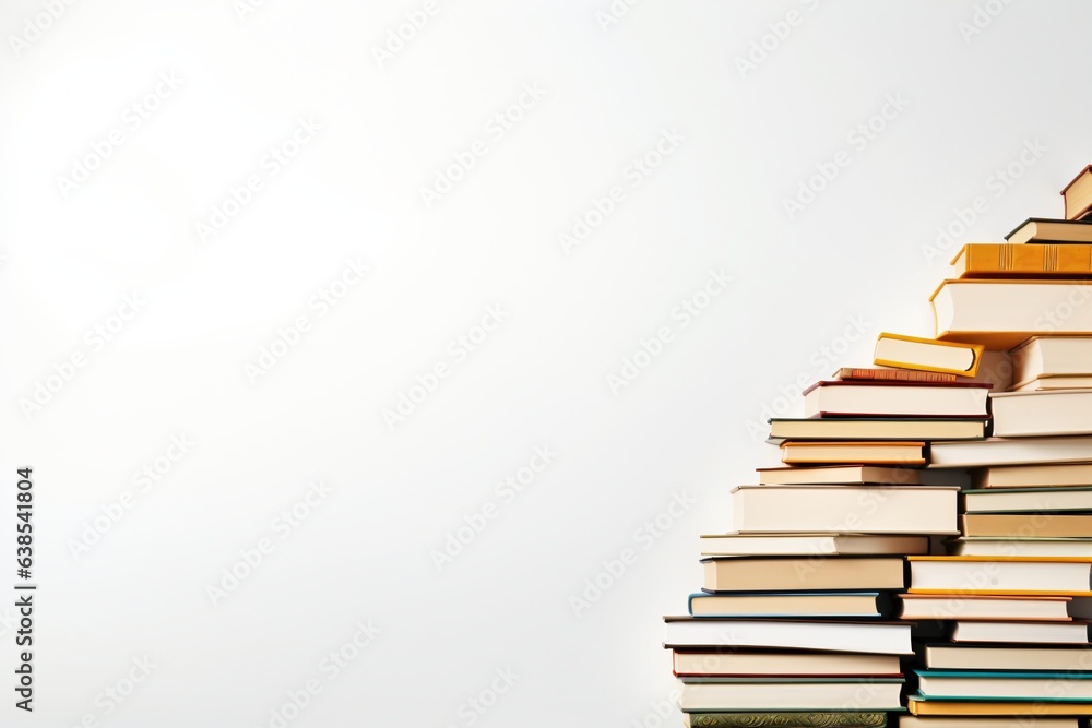 Wallpaper design on book theme with white background color and copy space Wallpaper design on book theme with white background color and copy space